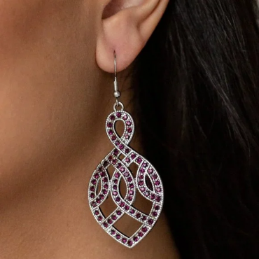 A Grand Statement - Purple Earrings